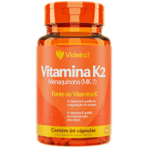 VITAMINA K2 MENAQUINONA MK-7 1 CÁPSULA AO DIA 100% IDR 60 CÁPSULAS - VIDEIRA7