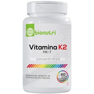 VITAMINA K2 CONCENTRADA MENAQUINONA MK-7 60 CAPS - BIONUTRI