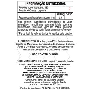CRANBERRY APENAS 1 CÁPSULA AO DIA 120 CÁPSULAS – DUOM