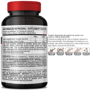 VITAMINA K2 MENAQUINONA MK7 120MCG APENAS 1 CÁPSULA AO DIA 30 CÁPSULAS - CLINICMAIS