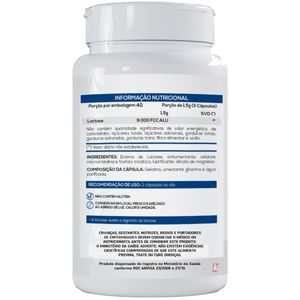 ENZIMA LACTASE 3000 FCC POR CÁPSULA 120 CÁPSULAS - BIONUTRI