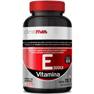 VITAMINA E 200UI POR CÁPSULA 1333% DA IDR 30 CÁPSULAS - CLINICMAIS