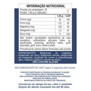 DUOM 5 QUELATOS - MAGNÉSIO, ZINCO, FERRO, CROMO E MANGANÊS 60 CÁPSULAS - DUOM