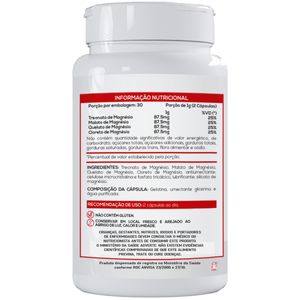 TETRA MAGNESIO TREONATO + QUELATO + CLORETO + MALATO 60 CÁPSULAS - BIONUTRI