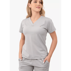 Scrub Feminino Tecnológico Poliamida Cinza