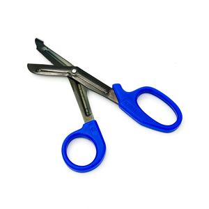 Tesoura MD Ponta Romba para Bandagem 19cm Azul Black