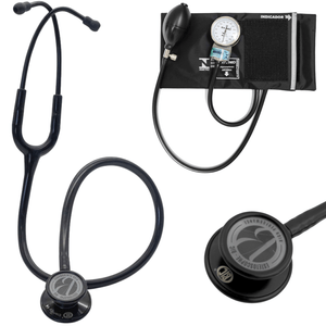 Kit Estetoscópio BIC Eternity + Esfigmomanômetro Pamed Com Bolsa - Enfermagem e Medicina CORES:ALL BLACK